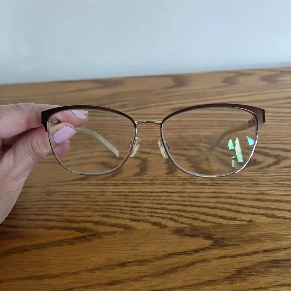South Hampton SH9001 Eyeglasses Brown Gold Cat Eye Full Rim Frame 55-15-140